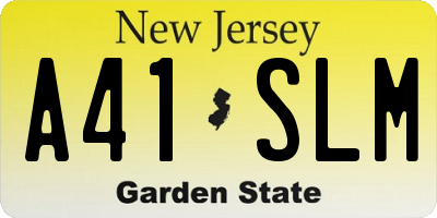 NJ license plate A41SLM