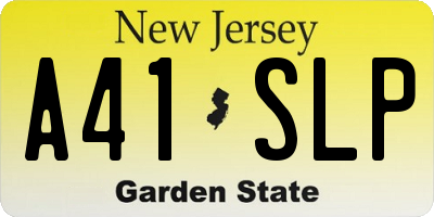 NJ license plate A41SLP