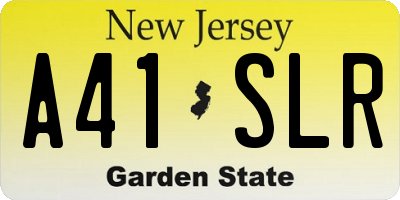 NJ license plate A41SLR