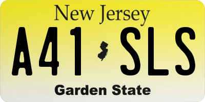NJ license plate A41SLS