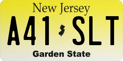 NJ license plate A41SLT