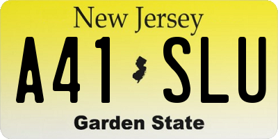 NJ license plate A41SLU