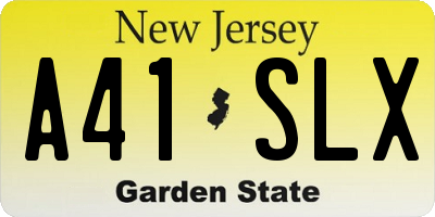 NJ license plate A41SLX