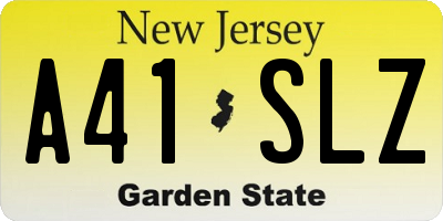 NJ license plate A41SLZ