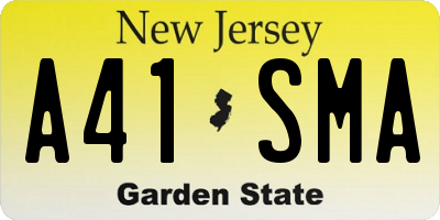 NJ license plate A41SMA