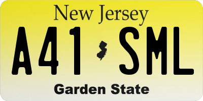 NJ license plate A41SML