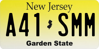 NJ license plate A41SMM