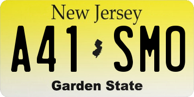 NJ license plate A41SMO