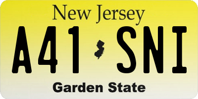 NJ license plate A41SNI