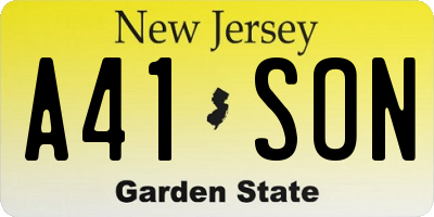 NJ license plate A41SON