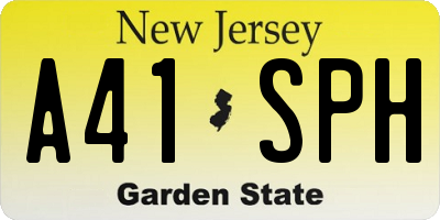 NJ license plate A41SPH