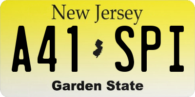 NJ license plate A41SPI