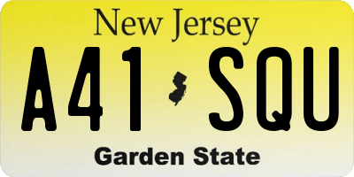 NJ license plate A41SQU