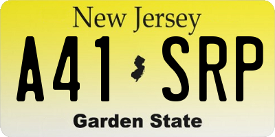 NJ license plate A41SRP