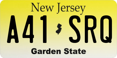 NJ license plate A41SRQ