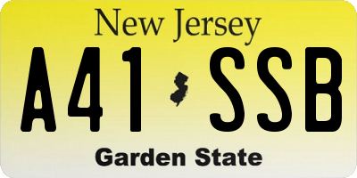 NJ license plate A41SSB