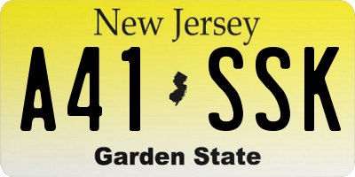 NJ license plate A41SSK