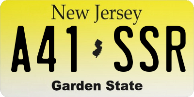 NJ license plate A41SSR