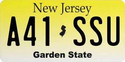 NJ license plate A41SSU