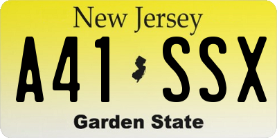 NJ license plate A41SSX