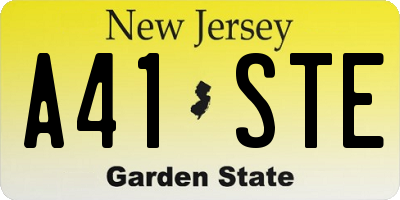 NJ license plate A41STE