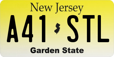 NJ license plate A41STL