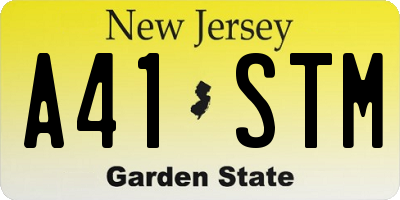 NJ license plate A41STM