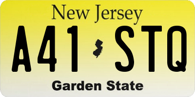NJ license plate A41STQ