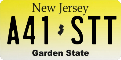 NJ license plate A41STT