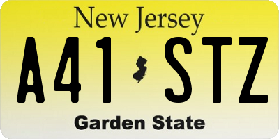 NJ license plate A41STZ