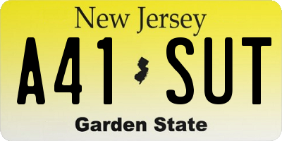NJ license plate A41SUT