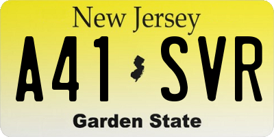 NJ license plate A41SVR