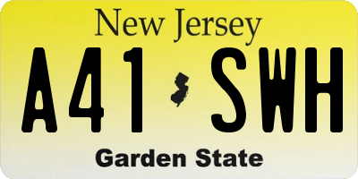 NJ license plate A41SWH