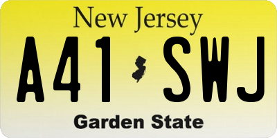 NJ license plate A41SWJ