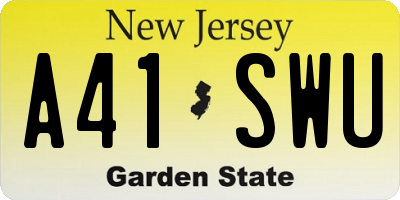NJ license plate A41SWU