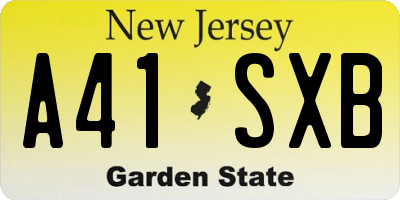 NJ license plate A41SXB