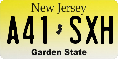 NJ license plate A41SXH