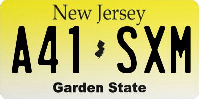 NJ license plate A41SXM