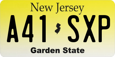 NJ license plate A41SXP