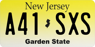NJ license plate A41SXS