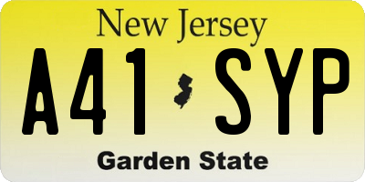 NJ license plate A41SYP