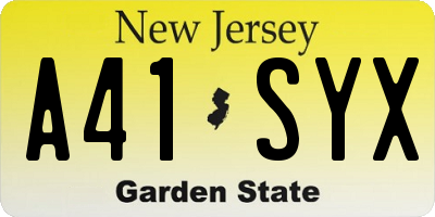 NJ license plate A41SYX