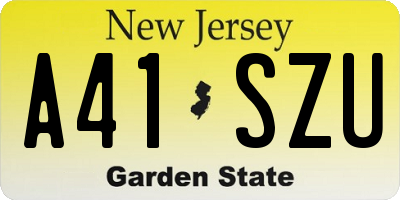 NJ license plate A41SZU