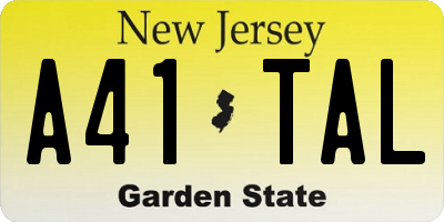NJ license plate A41TAL