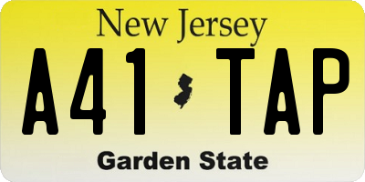 NJ license plate A41TAP