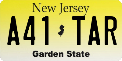 NJ license plate A41TAR