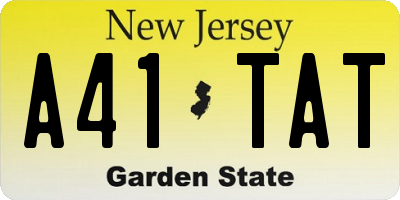 NJ license plate A41TAT