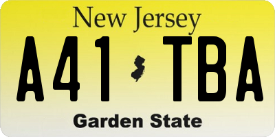 NJ license plate A41TBA