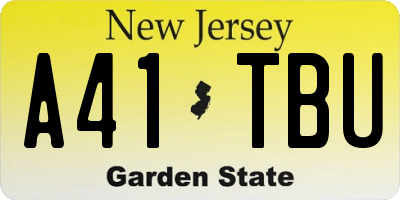 NJ license plate A41TBU