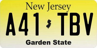 NJ license plate A41TBV